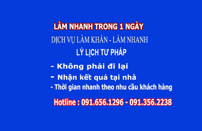 dịch vụ cấp phiếu lý lịch tư pháp nhanh trong ngày