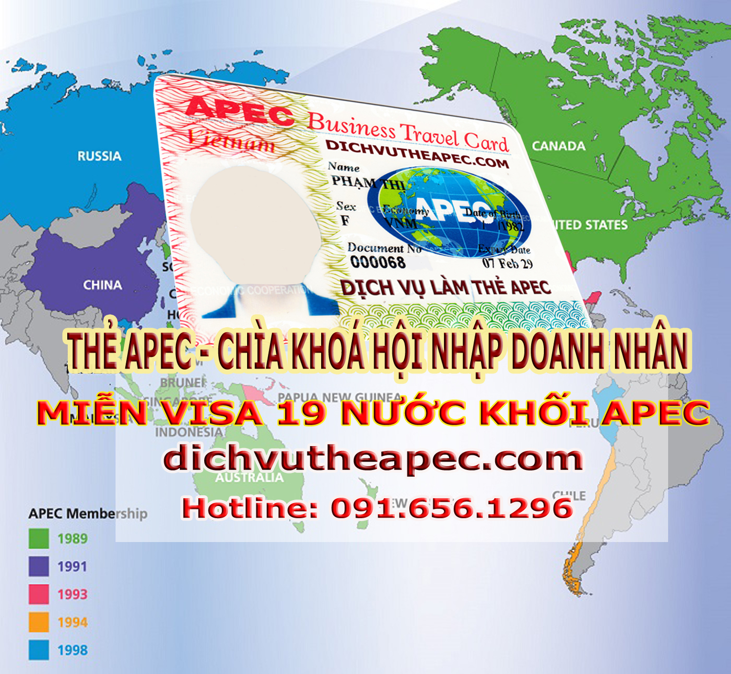 Thẻ Apec - Miễn Visa 19 nước khối Apec