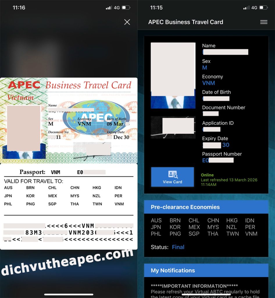 Thẻ apec Ä‘iện tá»